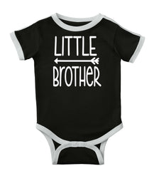 Little Brother Ringer Romper Bodysuit-Direct To Garment Print-Brisco Baby