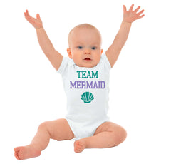 Team Mermaid Romper Bodysuit-Direct To Garment Print-Brisco Baby