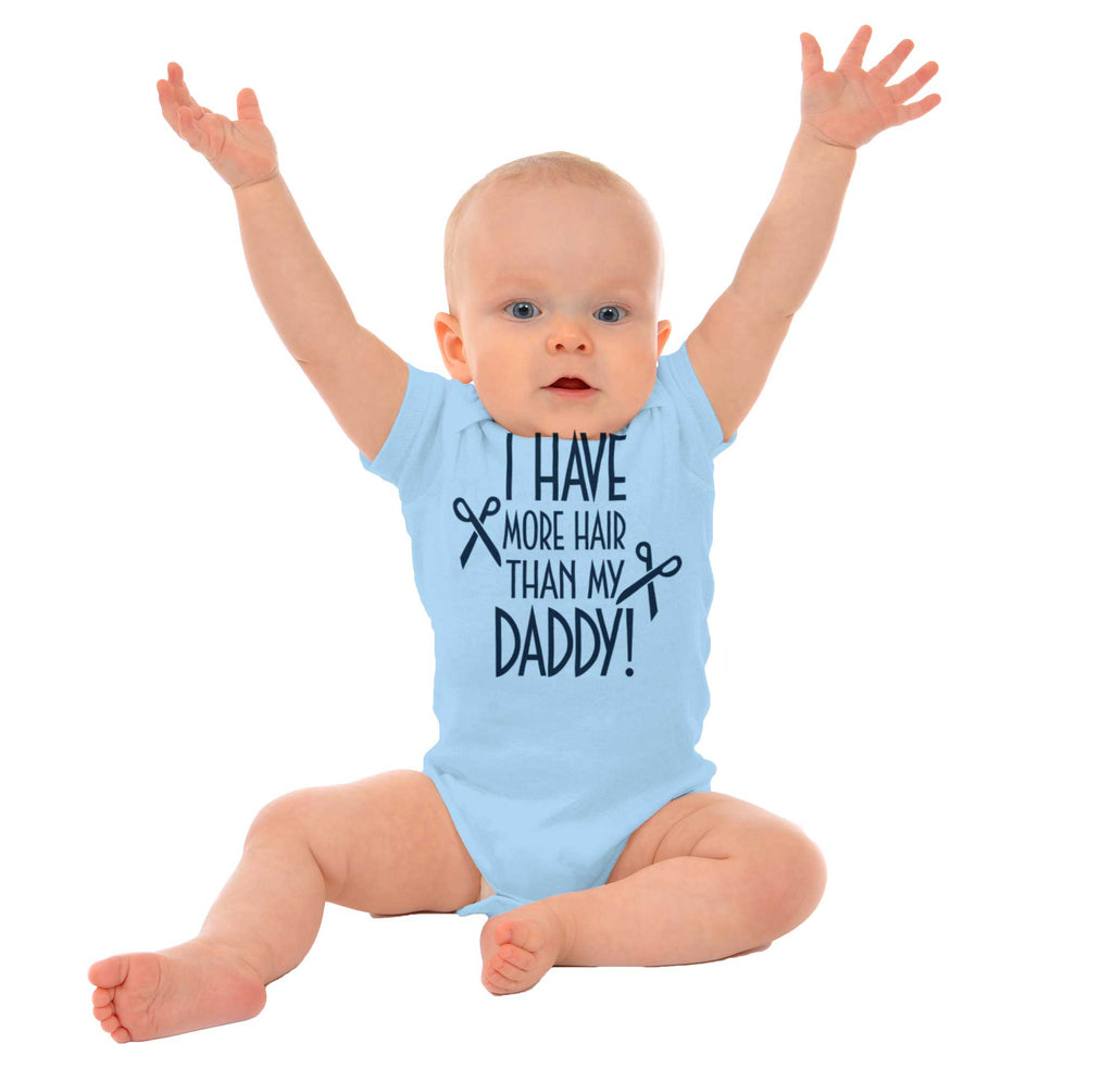 More Hair Than Daddy Romper Bodysuit-Direct To Garment Print-Brisco Baby