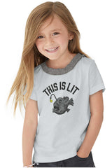 This Is Lit Ruffled Trim T-Shirt-Direct To Garment Print-Brisco Baby