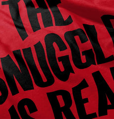 Snuggle Is Real Ringer Romper Bodysuit-Direct To Garment Print-Brisco Baby