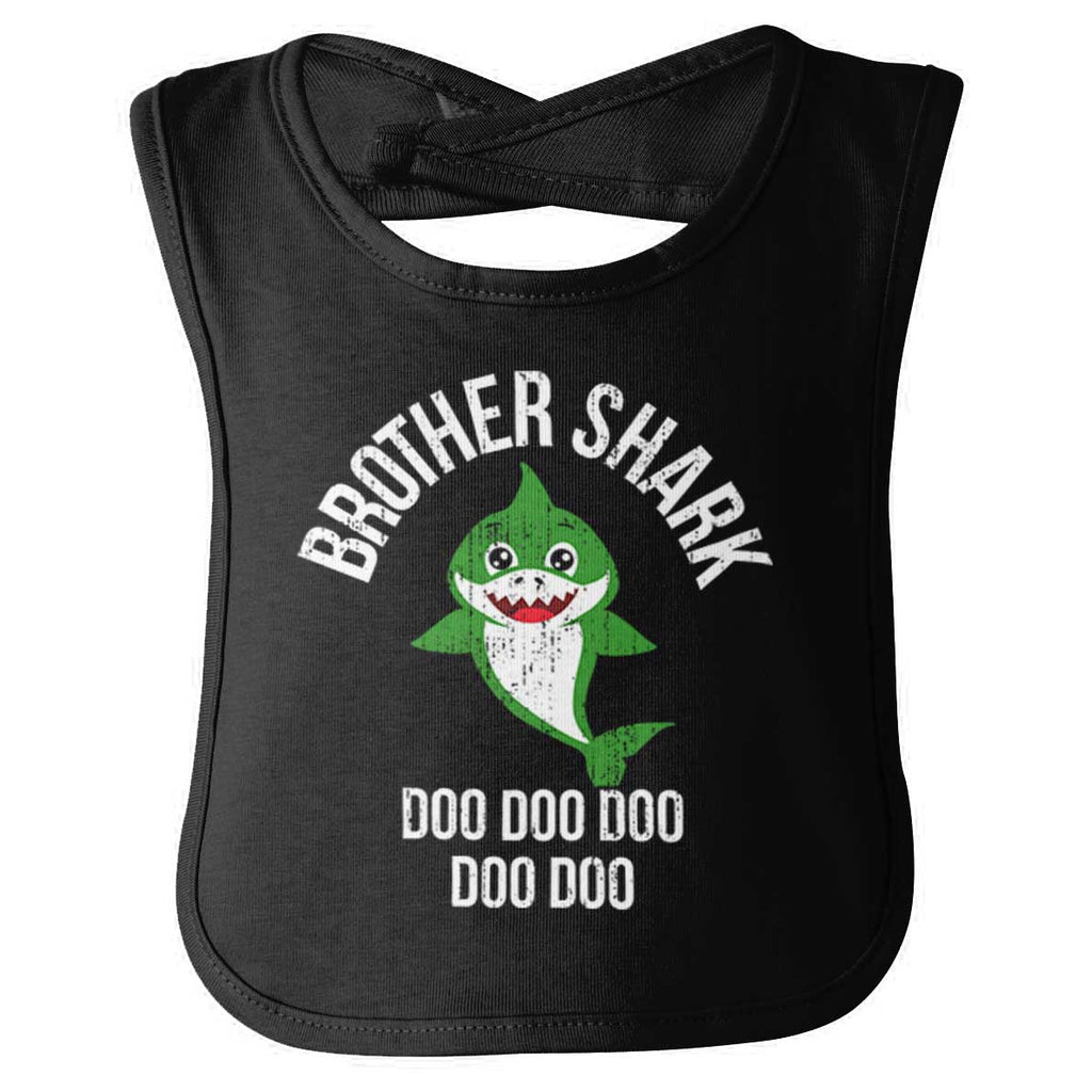 Cartoon Brother Shark Infant Baby Bib-Direct To Garment Print-Brisco Baby