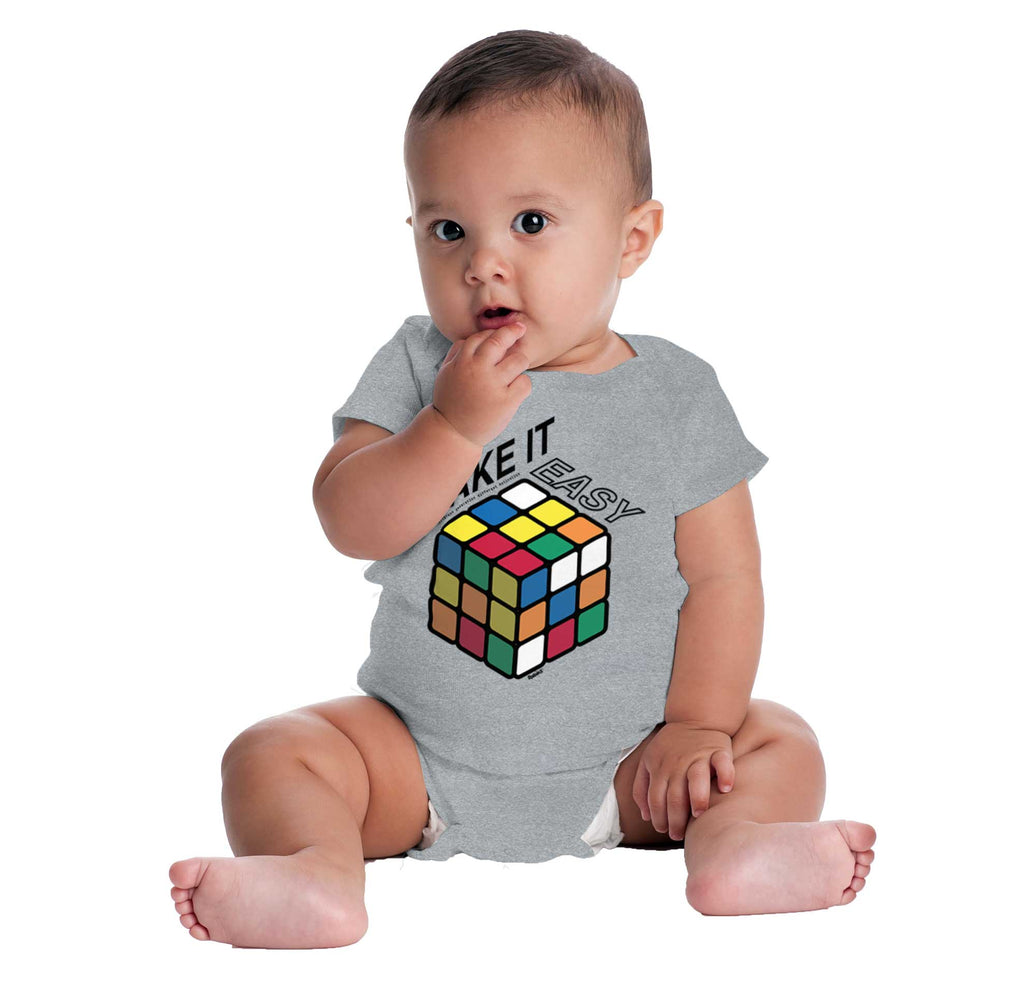 Easy Rubik's Cube Romper Bodysuit-Direct To Garment Print-Brisco Baby