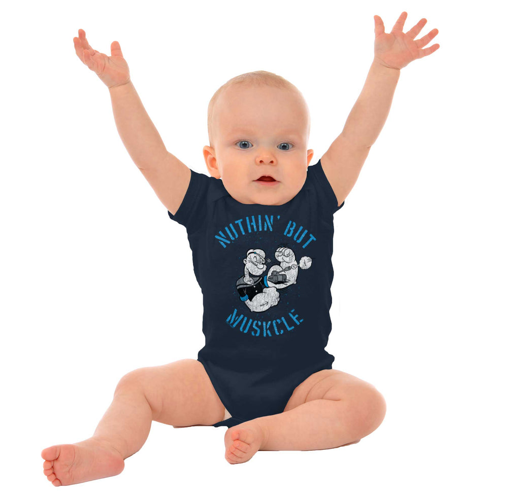 Nothing But Muscle Romper Bodysuit-Direct To Garment Print-Brisco Baby