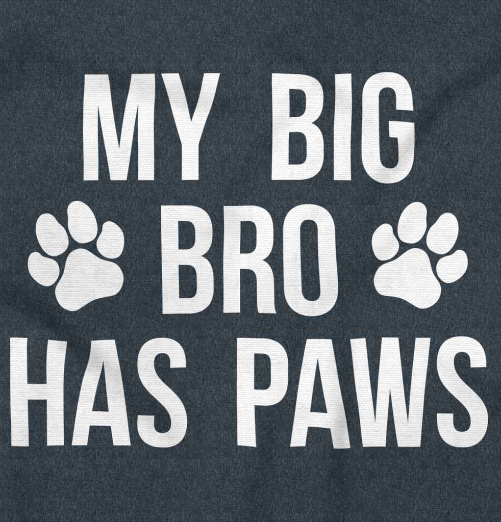 Big Bro Has Paws Toddler Football Jersey Tee-Direct To Garment Print-Brisco Baby
