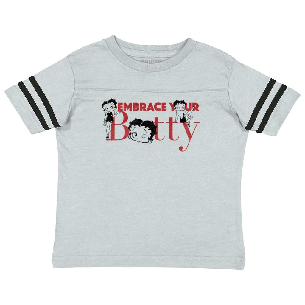 Embrace Betty Toddler Football Jersey Tee-Direct To Garment Print-Brisco Baby