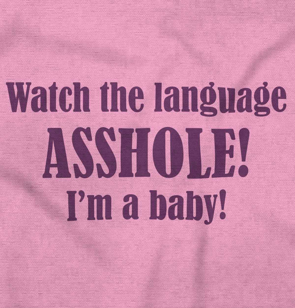 Watch The Language Infant Baby Bib-Direct To Garment Print-Brisco Baby