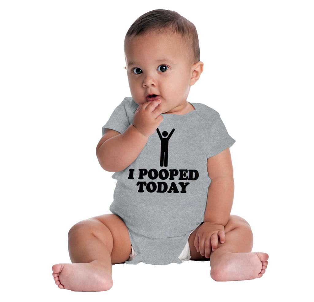 I Pooped Today Romper Bodysuit-Direct To Garment Print-Brisco Baby