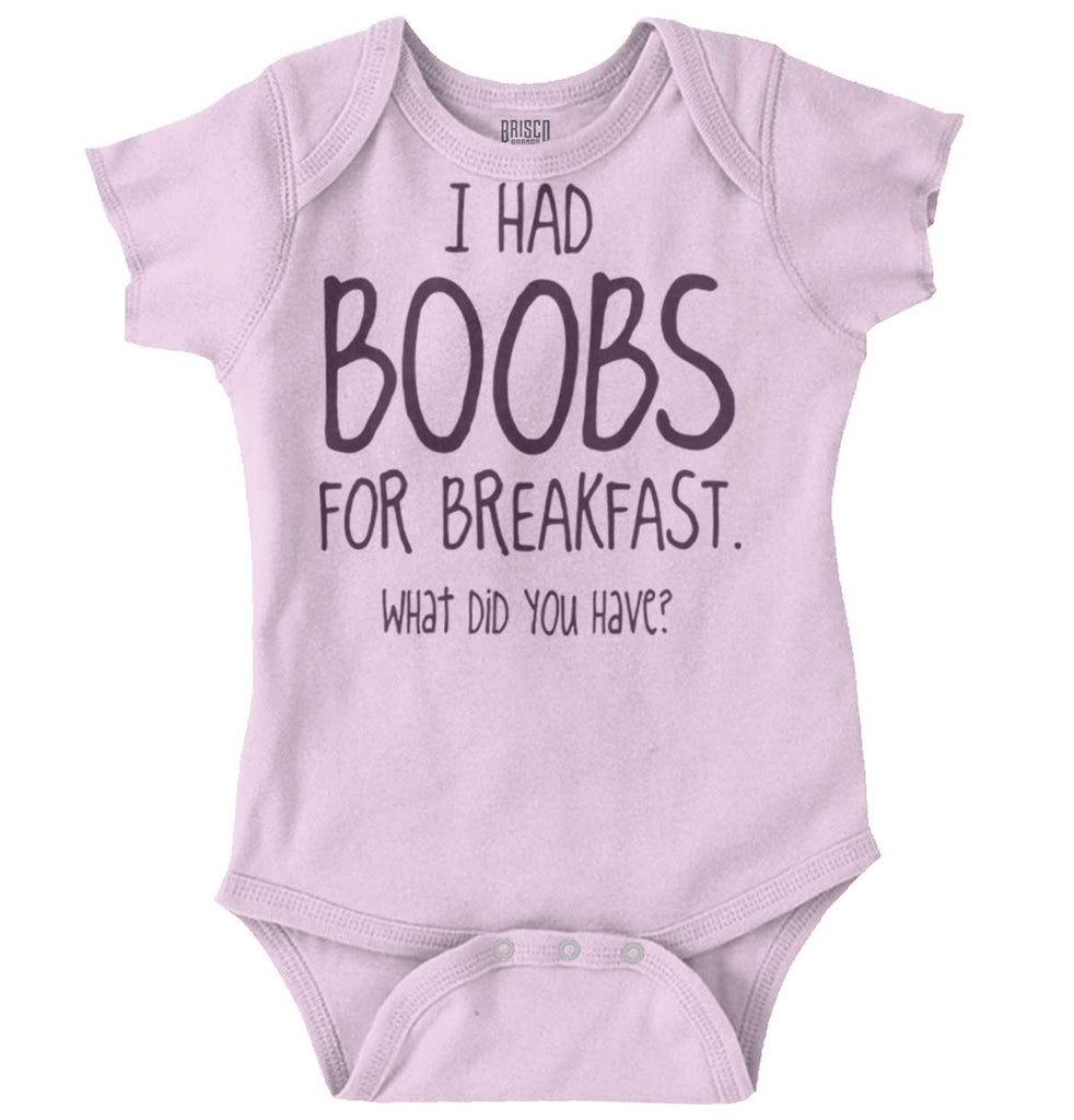 Boobs for Breakfast Romper Bodysuit-Direct To Garment Print-Brisco Baby