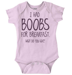 Boobs for Breakfast Romper Bodysuit-Direct To Garment Print-Brisco Baby