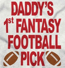 Fantasy Football Pick Romper Bodysuit-Direct To Garment Print-Brisco Baby