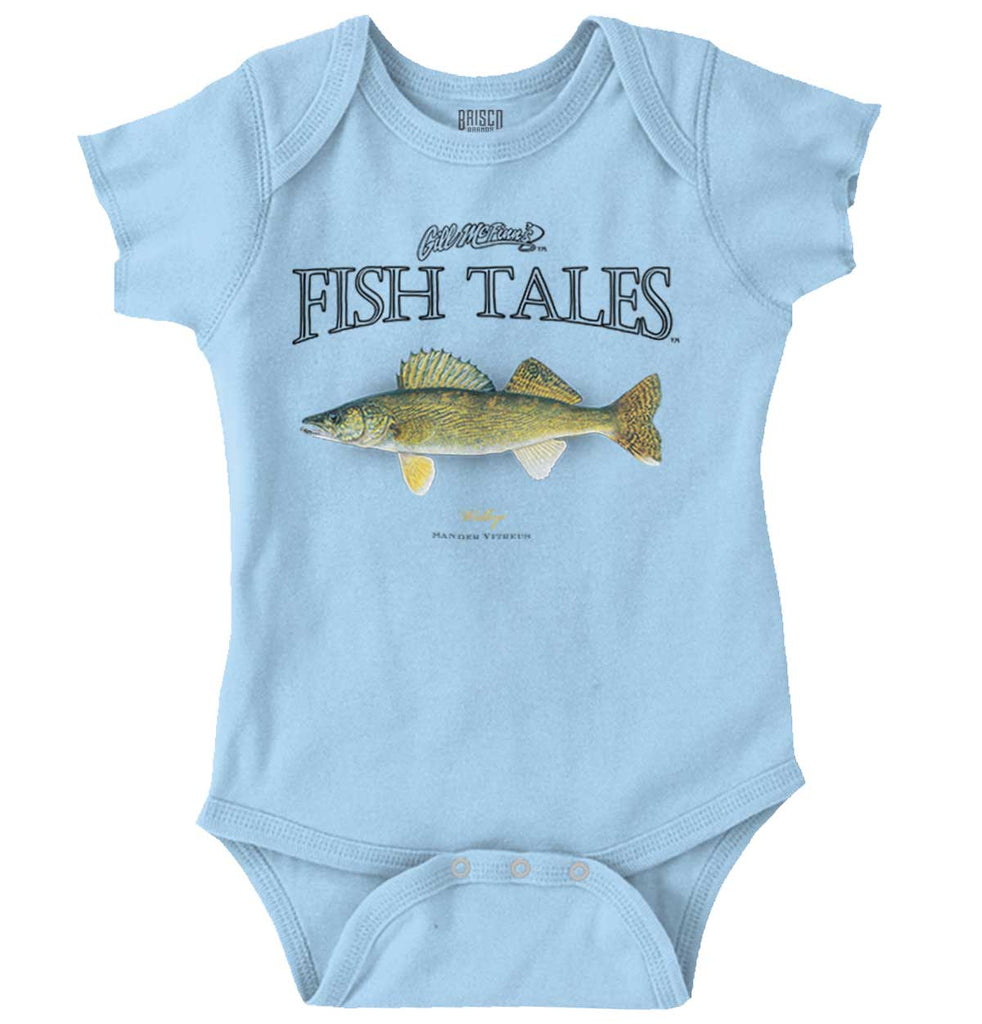 Walleye Fish Romper Bodysuit-Direct To Garment Print-Brisco Baby