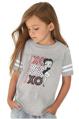 XO Boop Toddler Football Jersey Tee-Direct To Garment Print-Brisco Baby