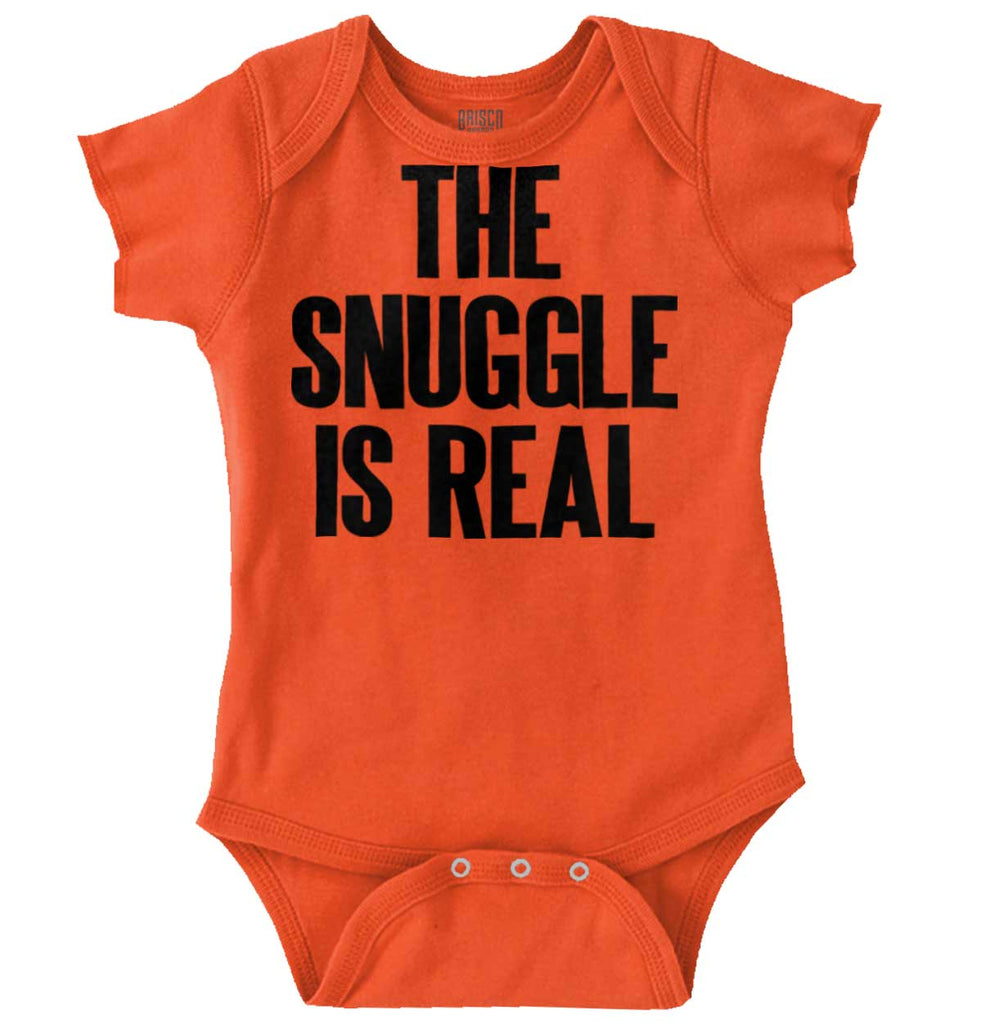 Snuggle Is Real Romper Bodysuit-Direct To Garment Print-Brisco Baby