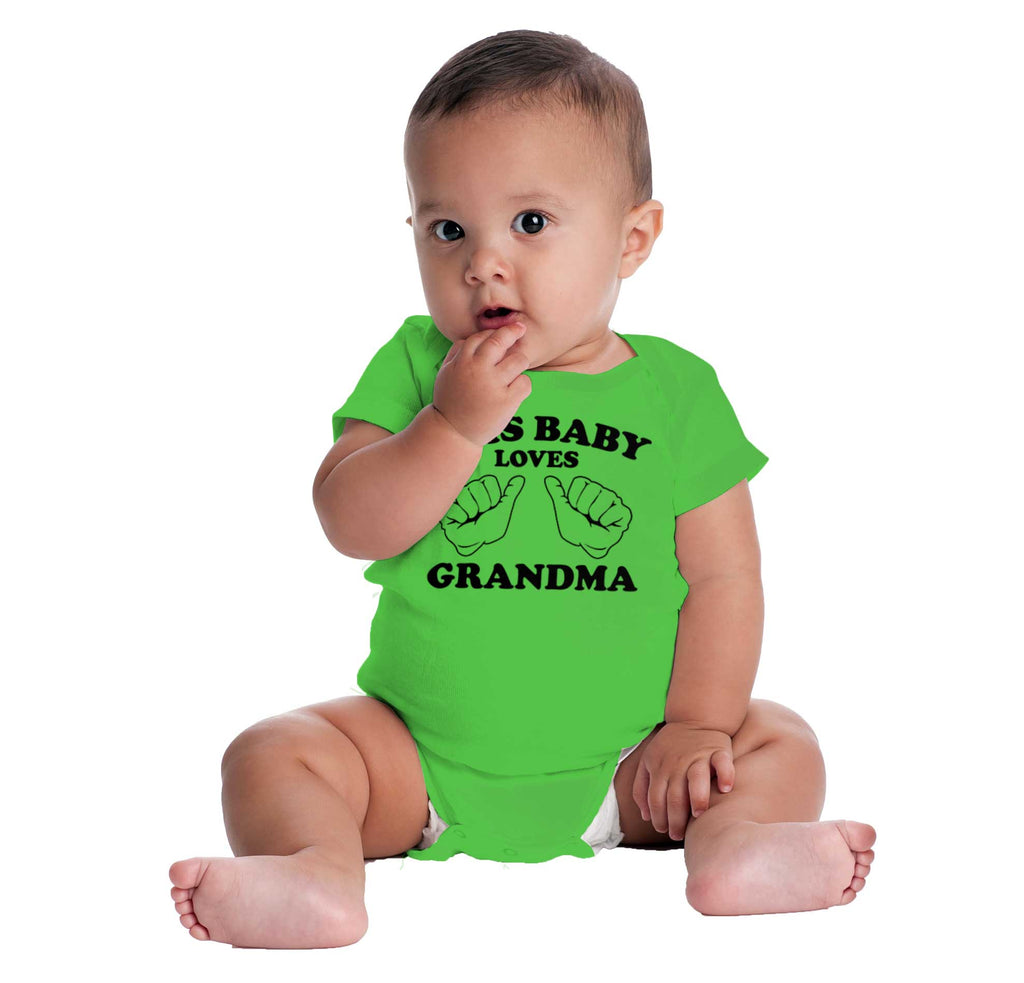 Baby Loves Grandma Romper Bodysuit-Direct To Garment Print-Brisco Baby