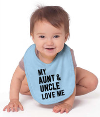 Aunt And Uncle Love Me Infant Baby Bib-Direct To Garment Print-Brisco Baby