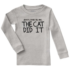 Cat Did It Solid Baby Pajama Top-Direct To Garment Print-Brisco Baby