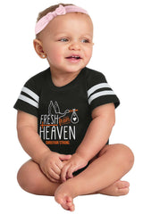 Fresh From Heaven Football Romper Bodysuit-Direct To Garment Print-Brisco Baby