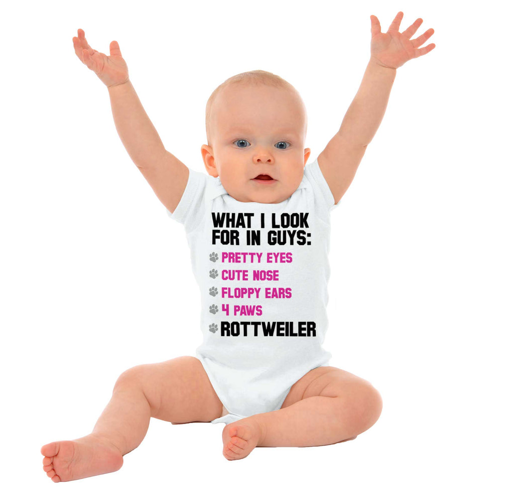 Rottweiler Checklist Romper Bodysuit-Direct To Garment Print-Brisco Baby
