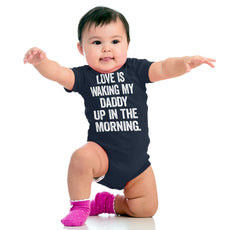 Waking Up Daddy Romper Bodysuit-Direct To Garment Print-Brisco Baby