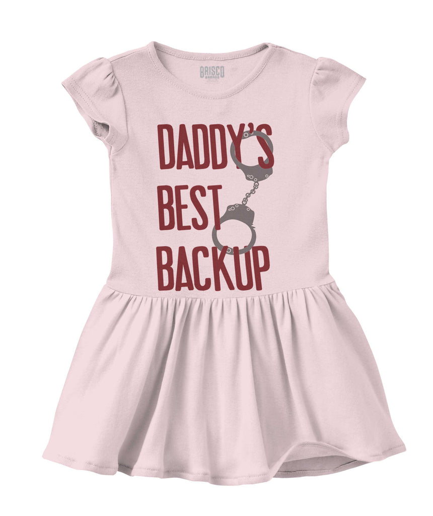 Daddy's Best Backup Solid Baby Infant Dress-Direct To Garment Print-Brisco Baby