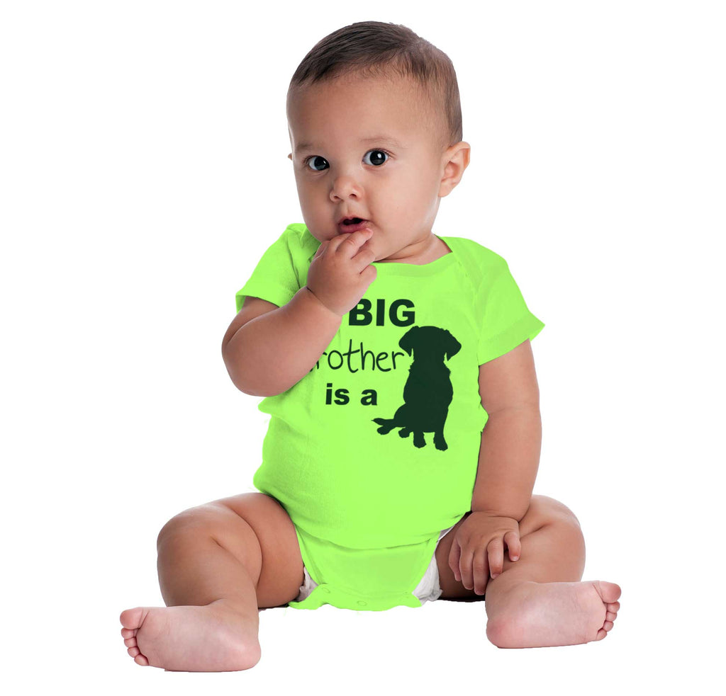 Brother is a Dog Romper Bodysuit-Direct To Garment Print-Brisco Baby