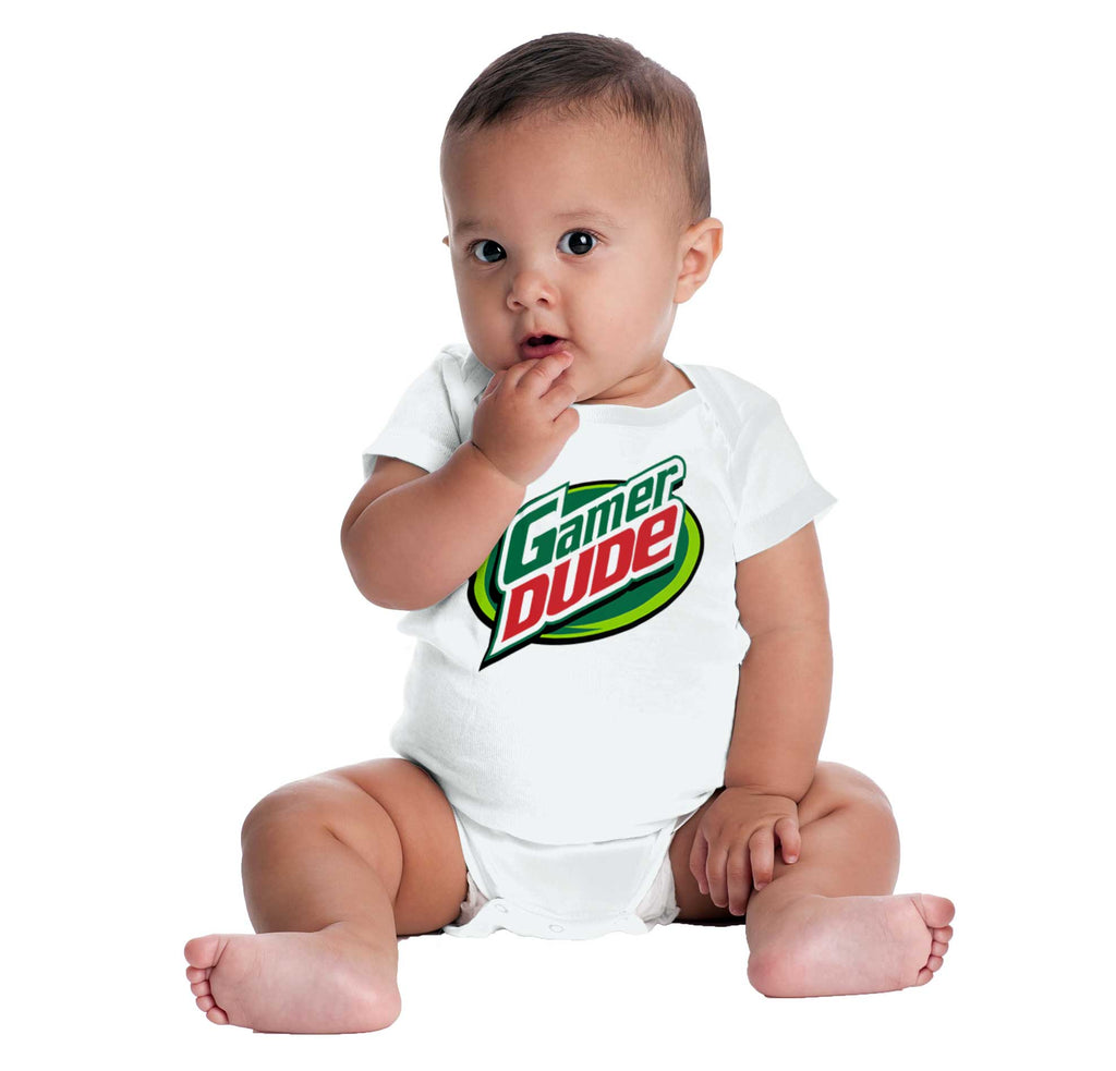 Gamer Dude Video Gaming Geek Romper Bodysuit-Direct To Garment Print-Brisco Baby