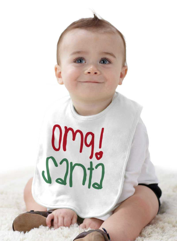 OMG Santa Infant Baby Bib-Direct To Garment Print-Brisco Baby