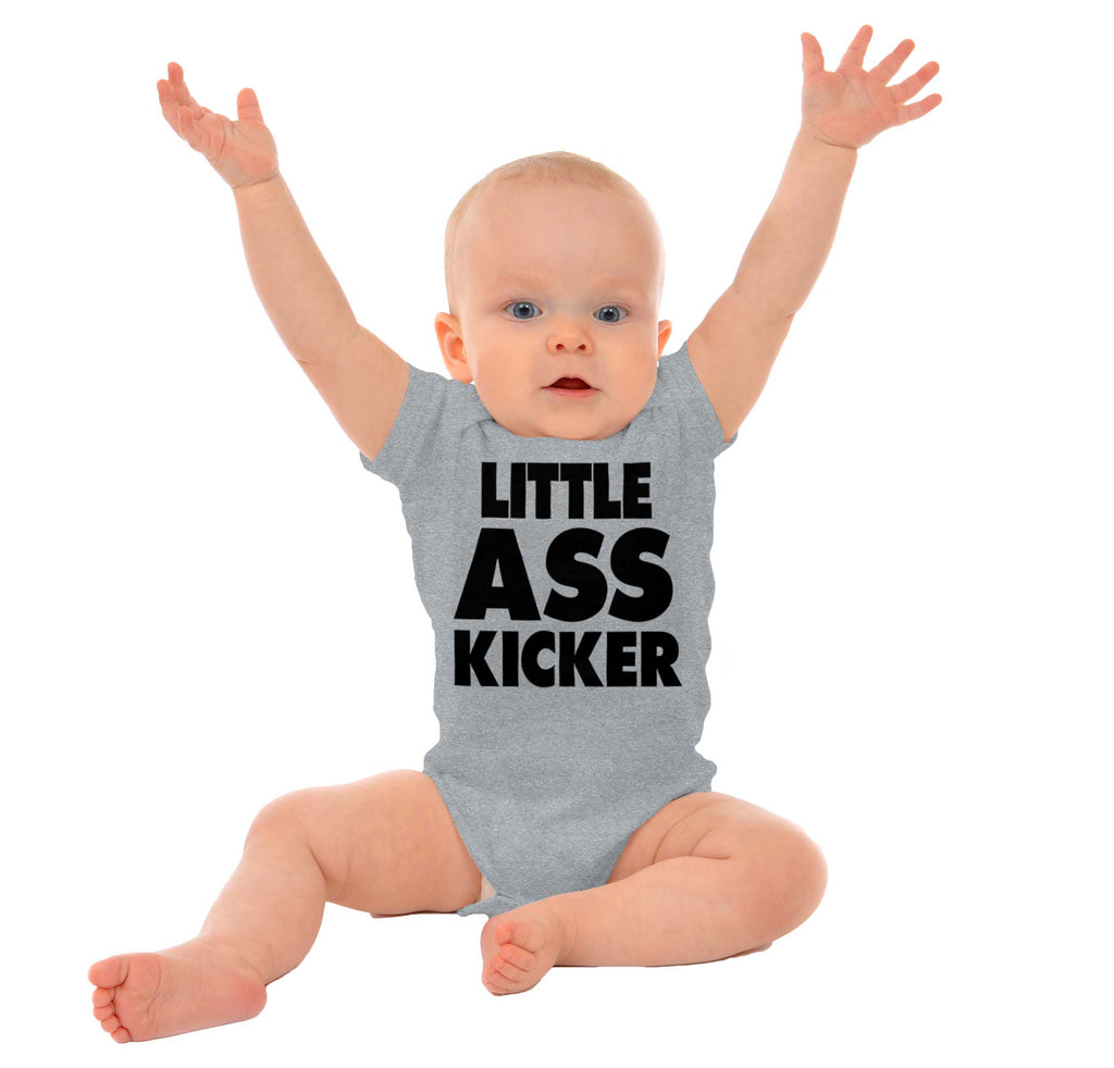 Little Ass Kicker Romper Bodysuit-Direct To Garment Print-Brisco Baby