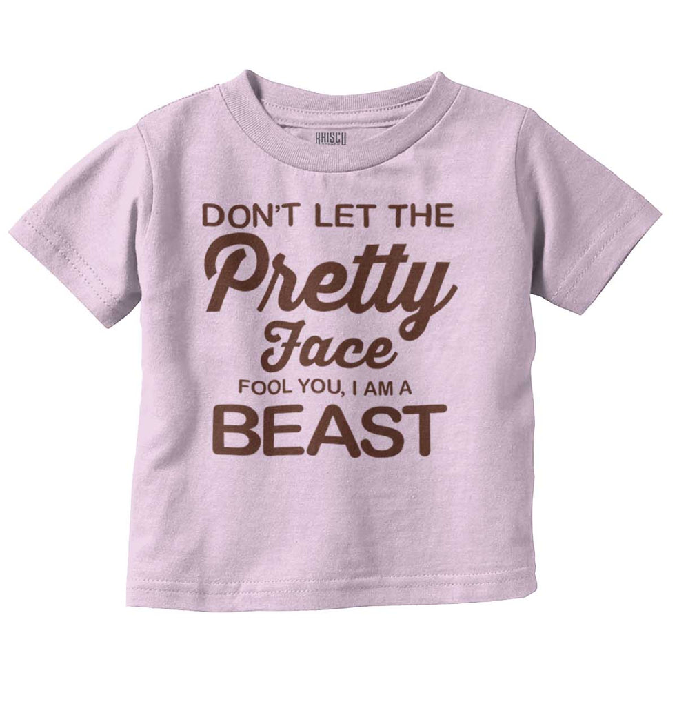 Pretty Face Infant Toddler T Shirt-Direct To Garment Print-Brisco Baby