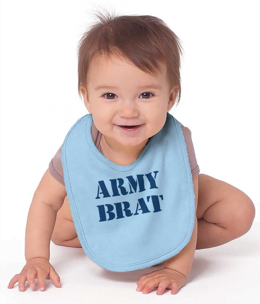 Army Brat Infant Baby Bib-Direct To Garment Print-Brisco Baby