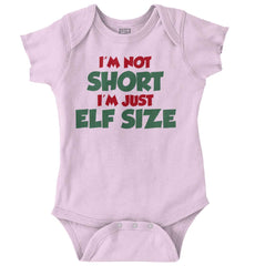 Not Short Elf Size Romper Bodysuit-Direct To Garment Print-Brisco Baby
