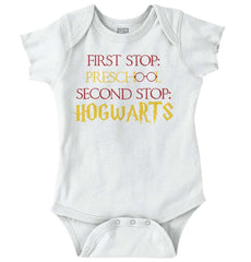 Preschool Hogwarts Romper Bodysuit-Direct To Garment Print-Brisco Baby