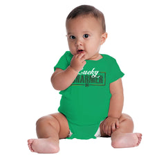 St Lucky Charmer Romper Bodysuit-Direct To Garment Print-Brisco Baby