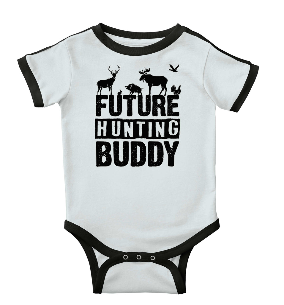 Future Deer Hunting Bud Ringer Romper Bodysuit-Direct To Garment Print-Brisco Baby