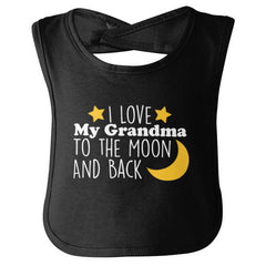 Grandma To Moon And Back Infant Baby Bib-Direct To Garment Print-Brisco Baby
