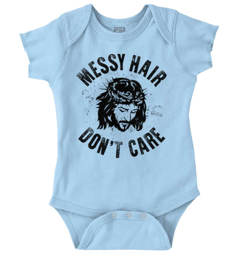 Messy Hair Jesus Romper Bodysuit-Direct To Garment Print-Brisco Baby