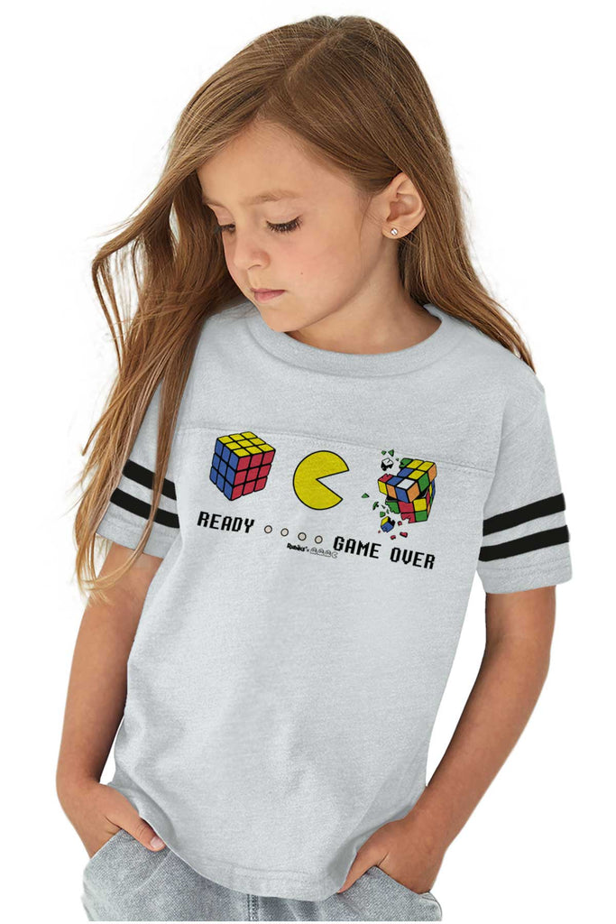 Pac-Man Ready Rubik's Toddler Football Jersey Tee-Direct To Garment Print-Brisco Baby