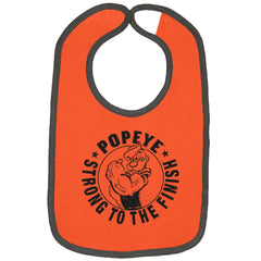 Popeye To The Finish Trimmed Colored Velcro Bib-Direct To Garment Print-Brisco Baby
