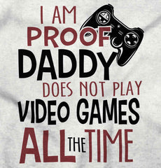 Daddy Plays Video Games Baby Striped Skirt Dress-Direct To Garment Print-Brisco Baby