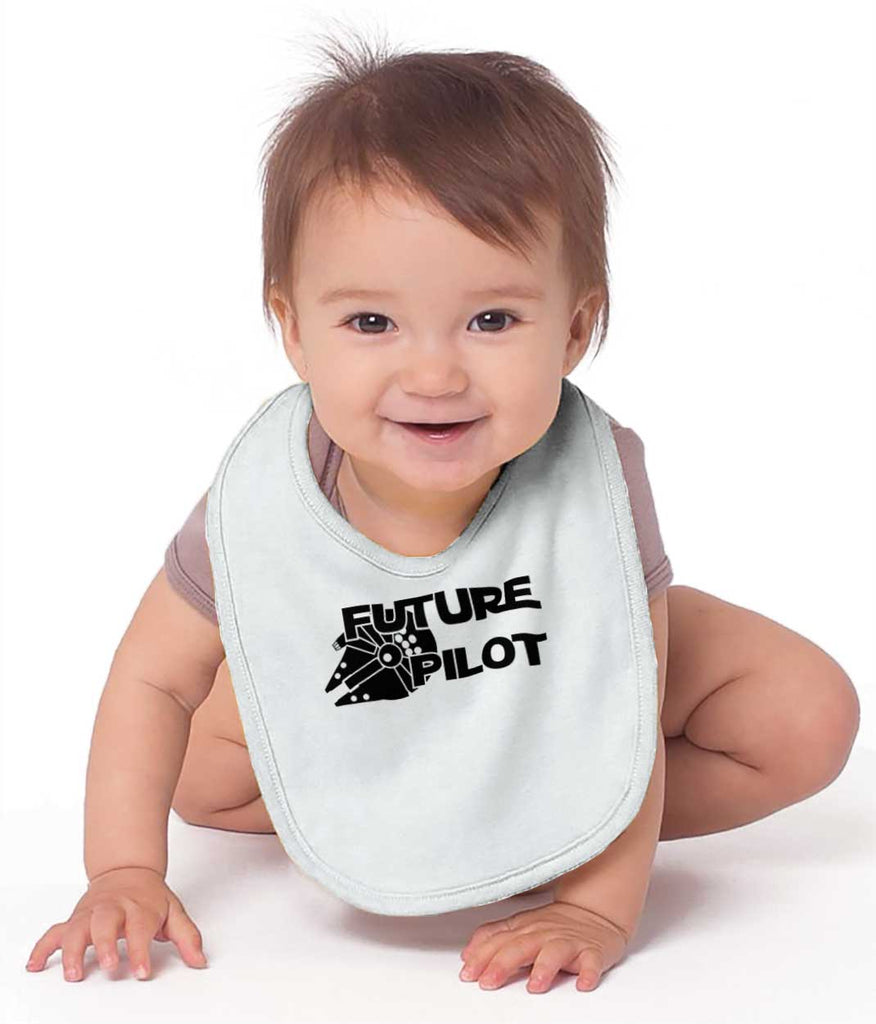 Future Pilot Infant Baby Bib-Direct To Garment Print-Brisco Baby