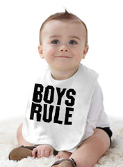 Boys Rule Infant Baby Bib-Direct To Garment Print-Brisco Baby