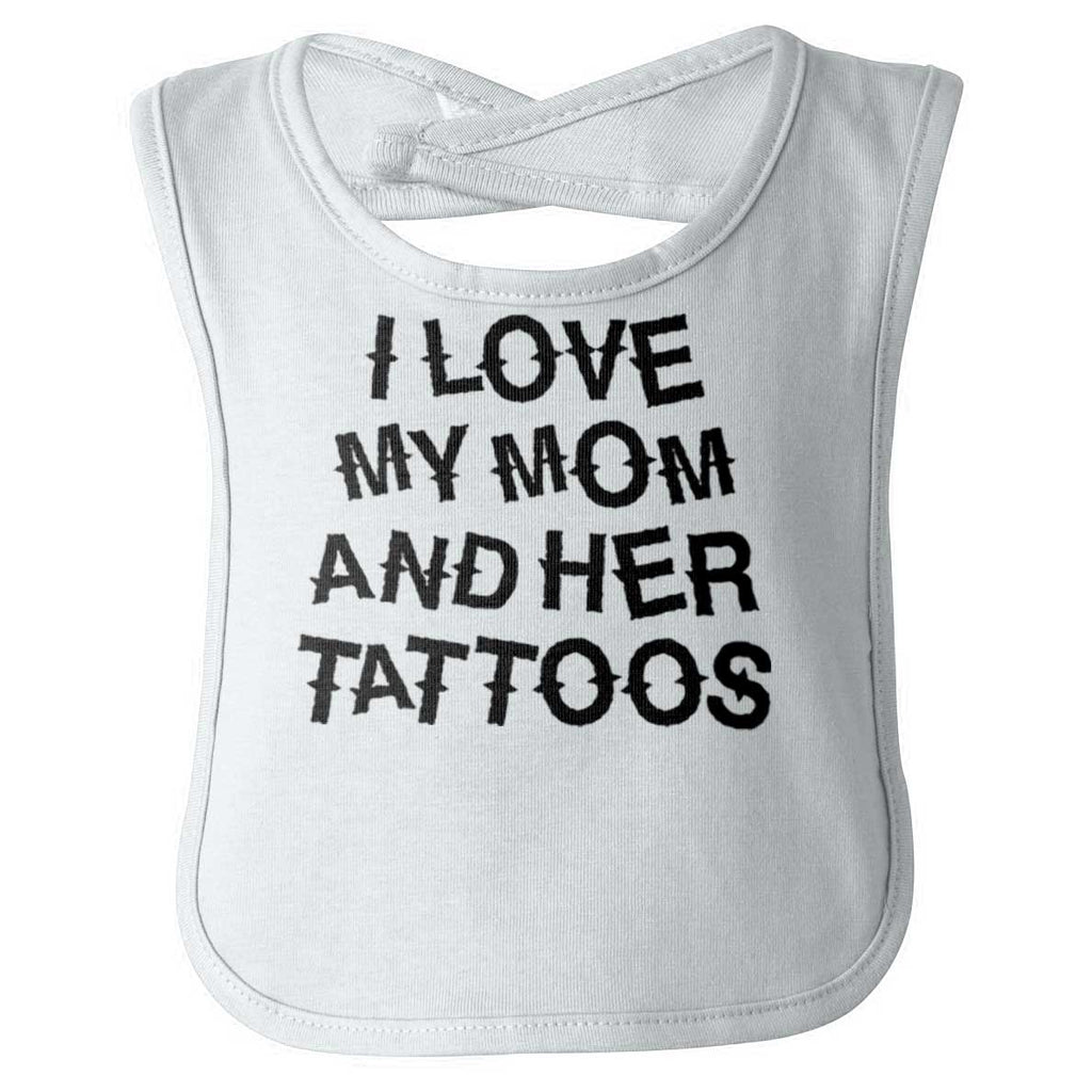 Mom's Tattoos Infant Baby Bib-Direct To Garment Print-Brisco Baby