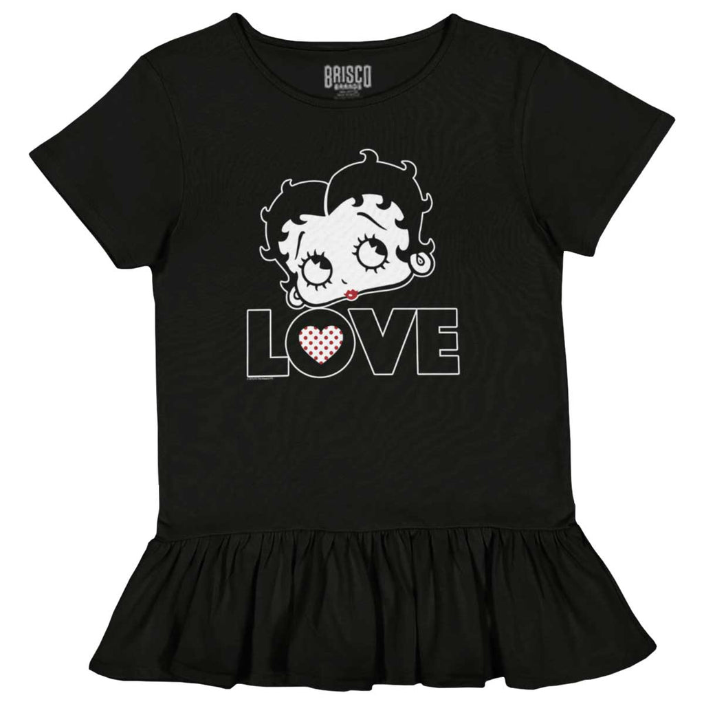 Love Betty Toddler Ruffle Bottom Tee-Direct To Garment Print-Brisco Baby