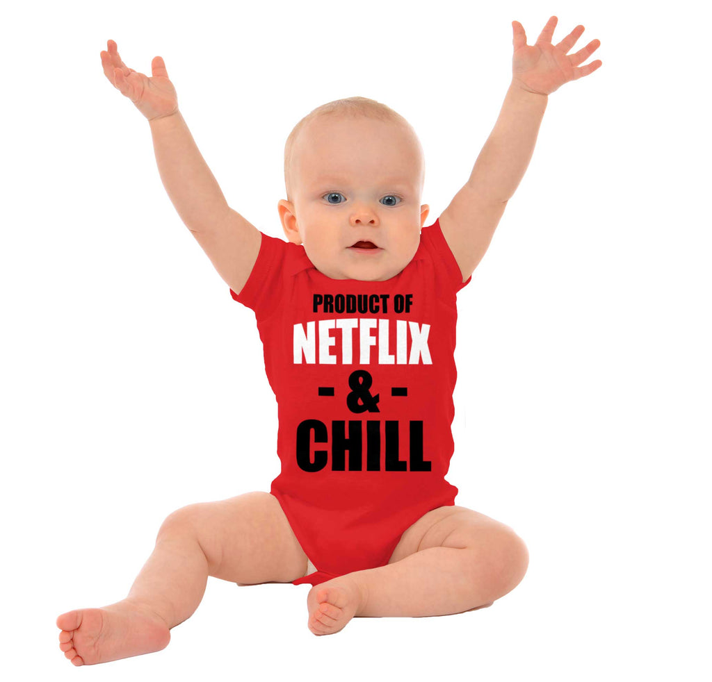 Netflix & Chill Romper Bodysuit-Direct To Garment Print-Brisco Baby