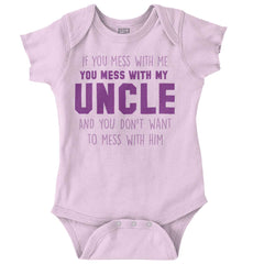Mess With My Uncle Romper Bodysuit-Direct To Garment Print-Brisco Baby