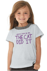 Cat Did It Toddler Ruffled Trim T-Shirt-Direct To Garment Print-Brisco Baby