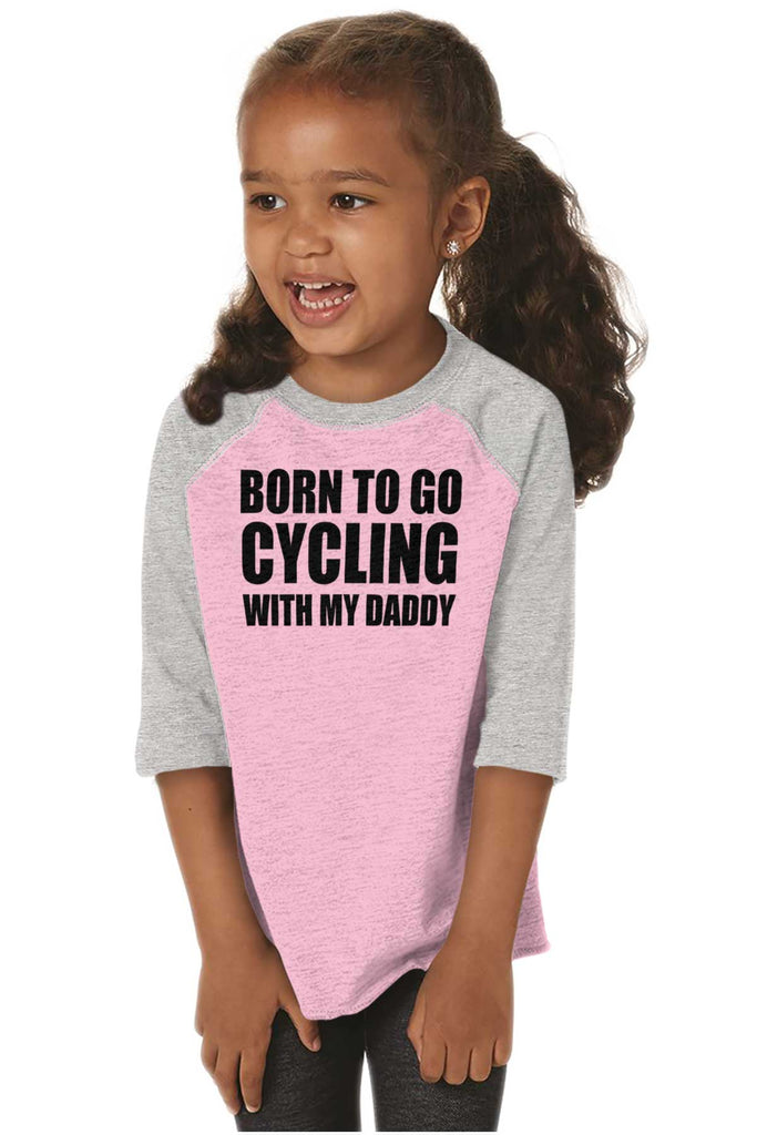 Cycling With Daddy Toddler Baseball-Direct To Garment Print-Brisco Baby
