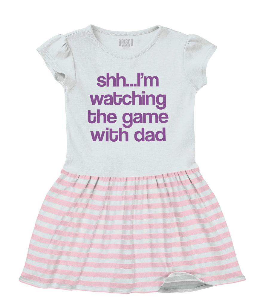 Watching the Game Baby Striped Skirt Dress-Direct To Garment Print-Brisco Baby