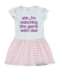 Watching the Game Baby Striped Skirt Dress-Direct To Garment Print-Brisco Baby